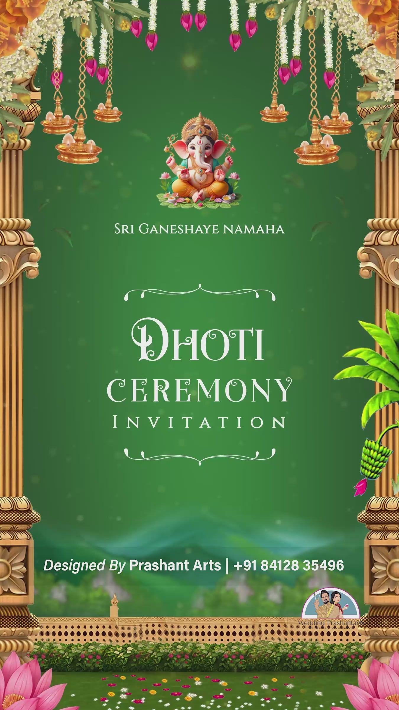 DCI-004 | Personalized Dhoti Ceremony Invitation – Celebrate Tradition in Style