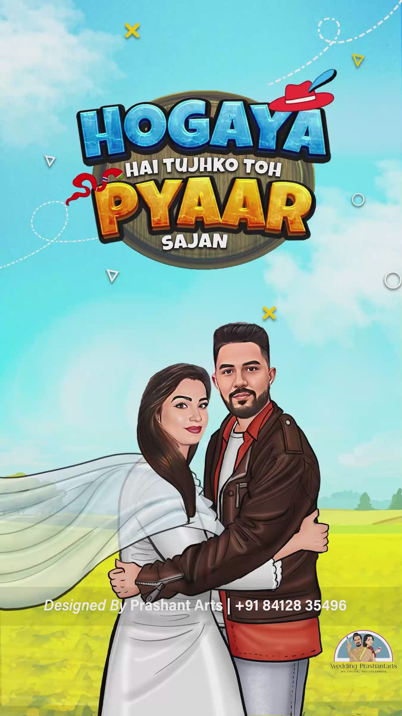 SBI-005 | Story-Themed Wedding Invitation – Personalized Artwork