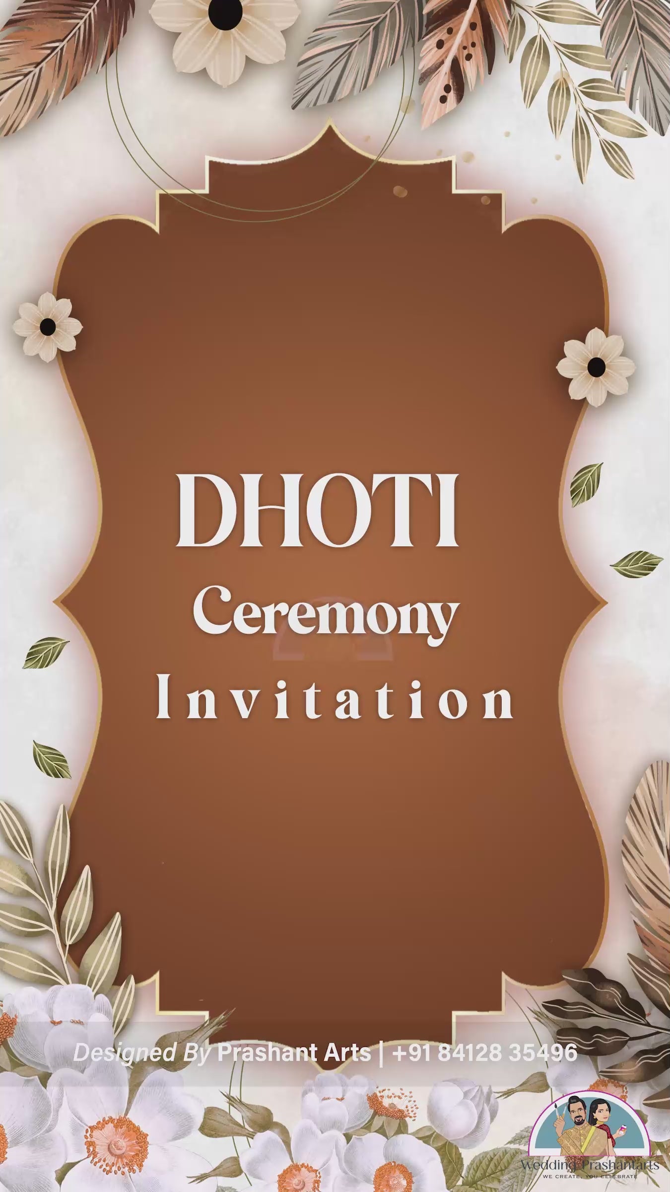 DCI-002 | Traditional Dhoti Ceremony Invitation – Customized for Your Celebration