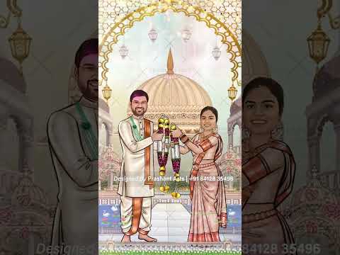 A Fusion of Flavors & Festivities: Your South Indian Wedding Caricature Invitation | SIV-029