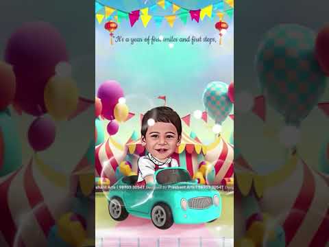Carnival theme birthday invitation video! Kid 1st Birthday Invite | BDC 02