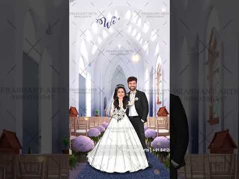 Catholic Wedding Caricature Invitation Videos: Share Your Love in Style | CHV-001
