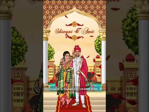 MRV-003 | Enhance Your Wedding Celebration: Marathi Wedding Caricature Invitation Videos