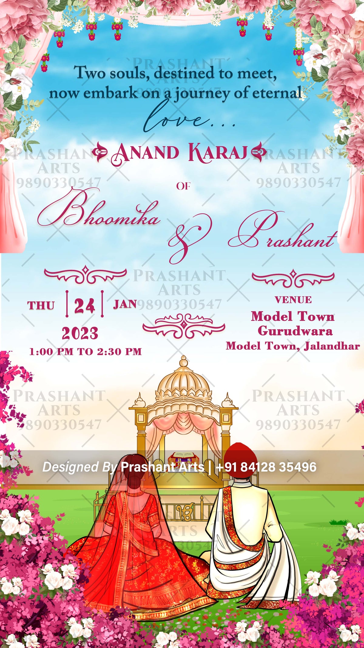 Celebrate Your Sikh Wedding with Stunning Punjabi Wedding Invitations | SD-006