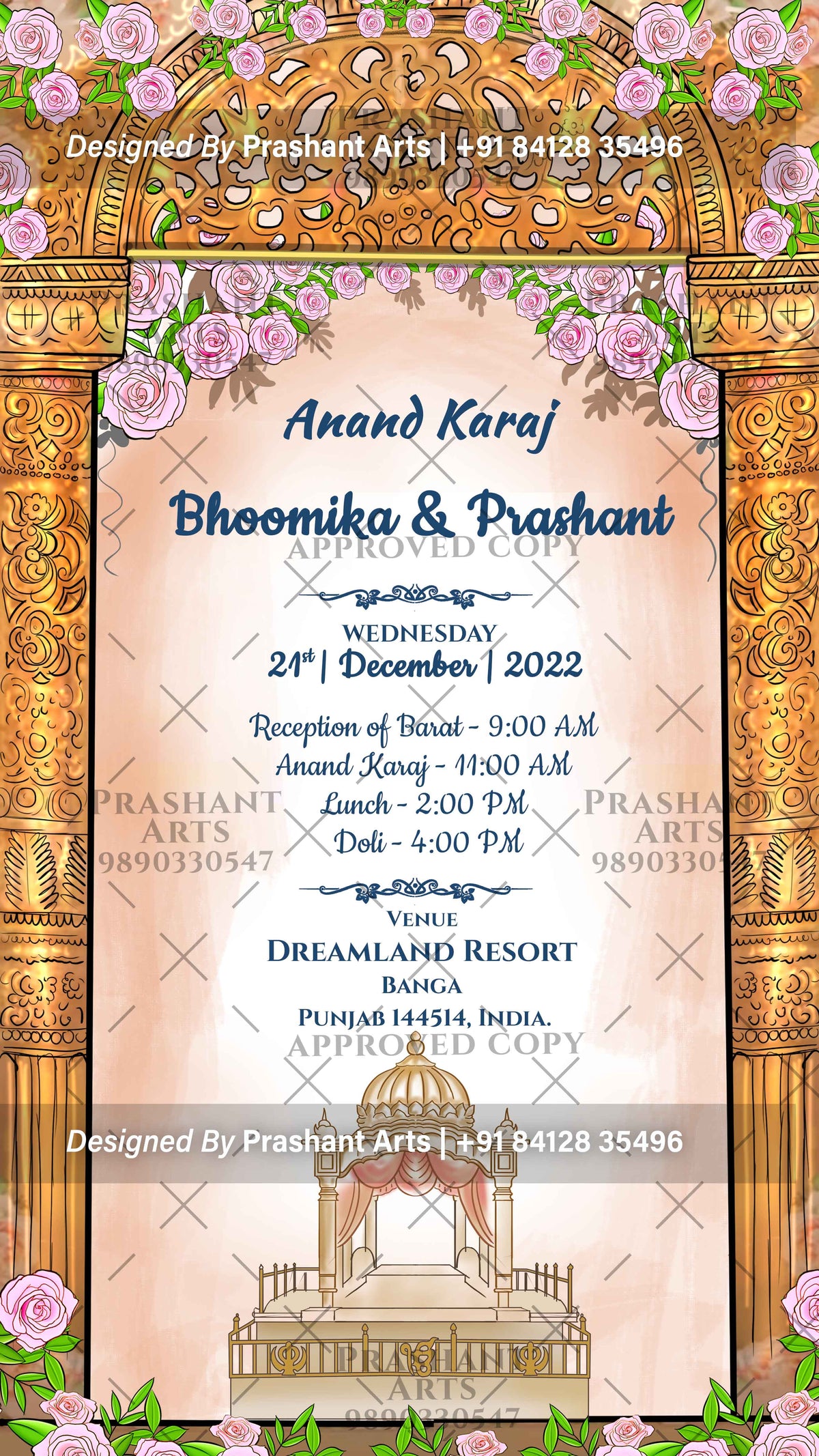 SD-002 | Unveiling Elegance: Punjabi Wedding Invitations for a Memorable Celebration