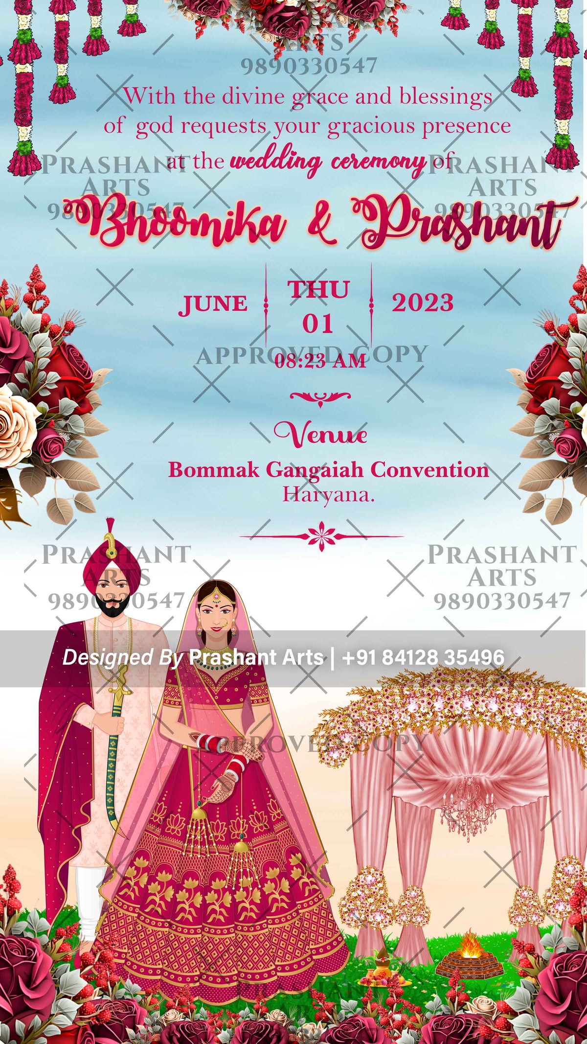 SD-001 | Punjabi Wedding Invitation: Celebrate in Style with E-Invites