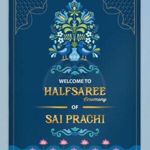 HSWB - 013 | Elegant Half Saree Ceremony Welcome Board – Custom Printed or Digital Design